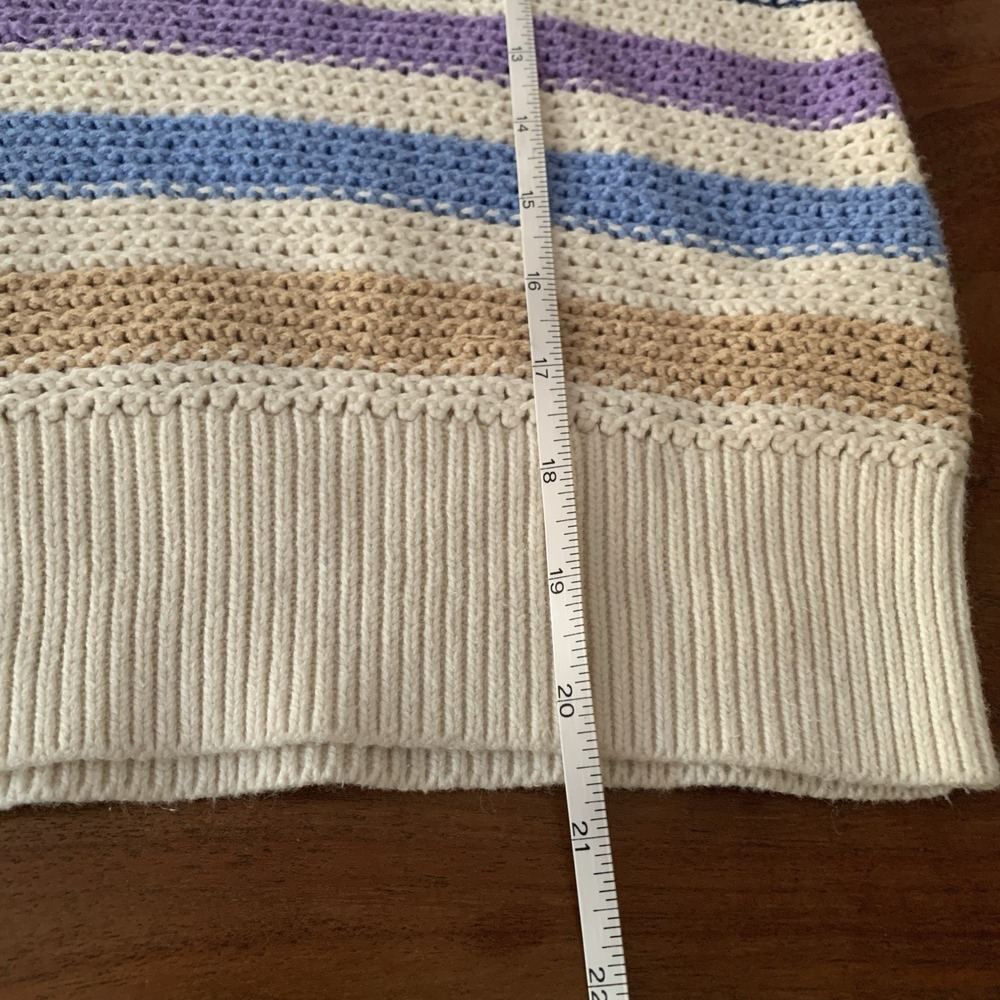 GAP Womens Rainbow Crochet Sweater Size Small Pride Open Knit Cotton Twee - Picture 6 of 8